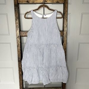blue and white striped sleeveless dress, size M